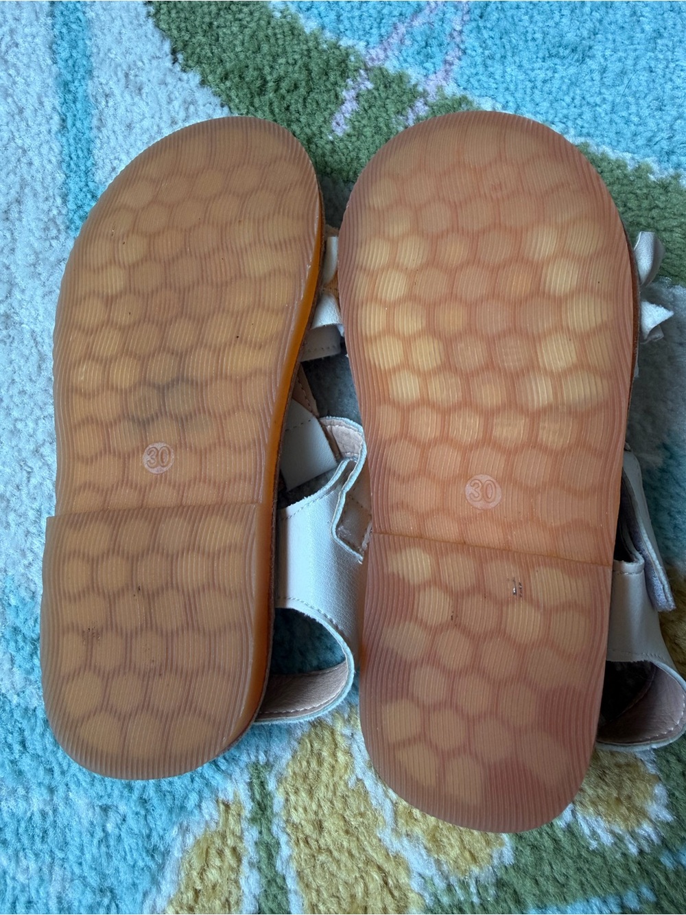 Cream Ruffle Strap Kids Sandals - Picture 4 of 4